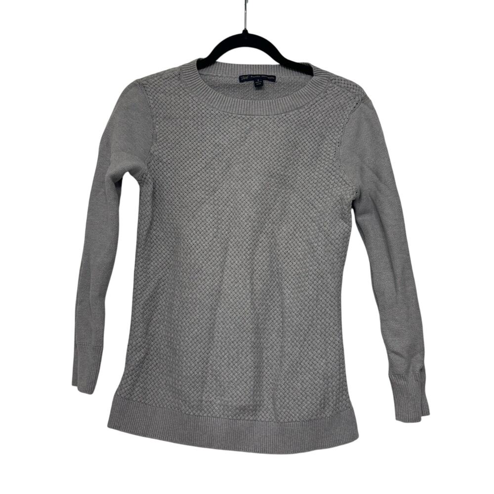 Brooks Brothers Gray Cotton‎ Scoop Neck Sweater Long Sleeve Womens Small